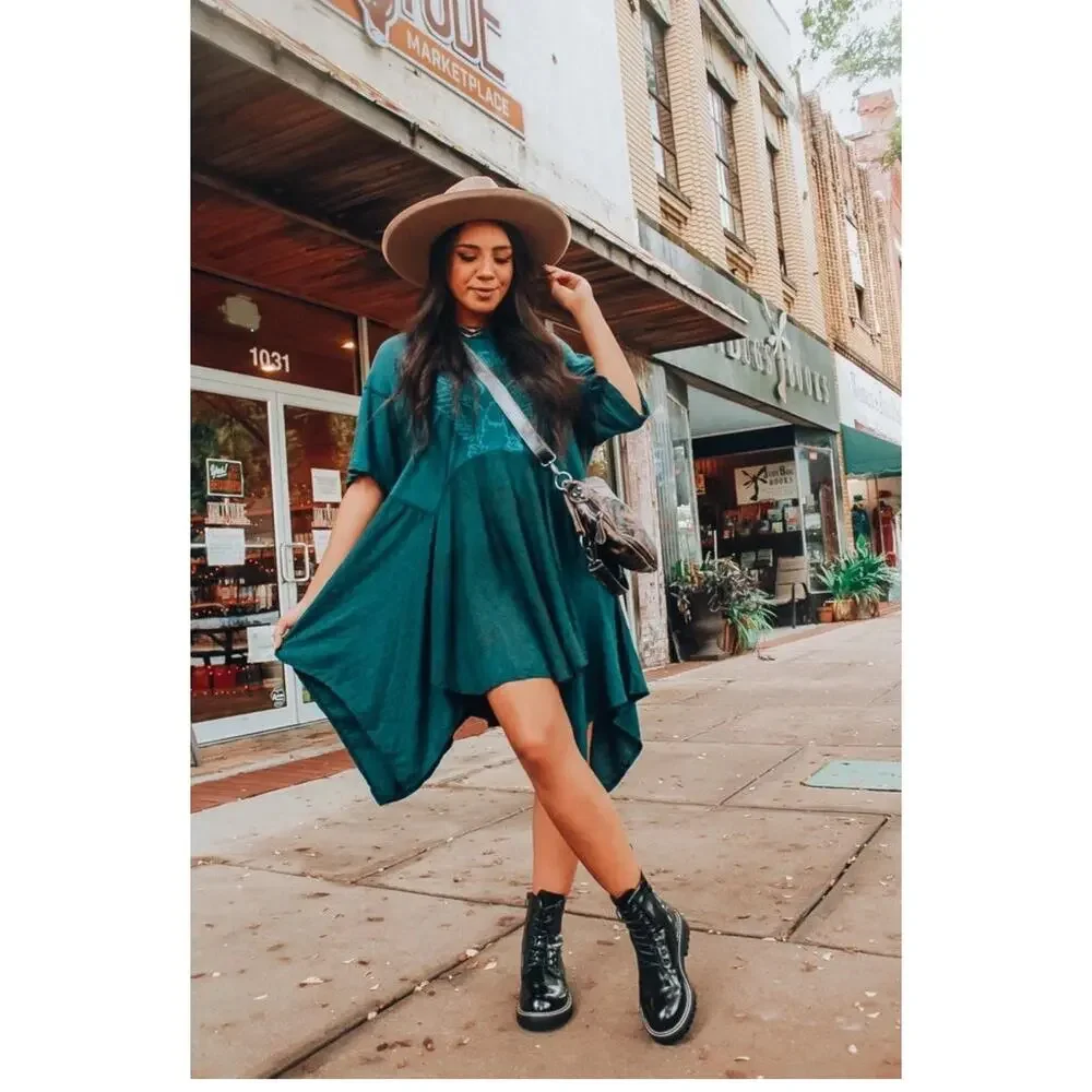Free People The Jerry Lounge cotton T-shirt / oversized dress size XS - Picture 2 of 7